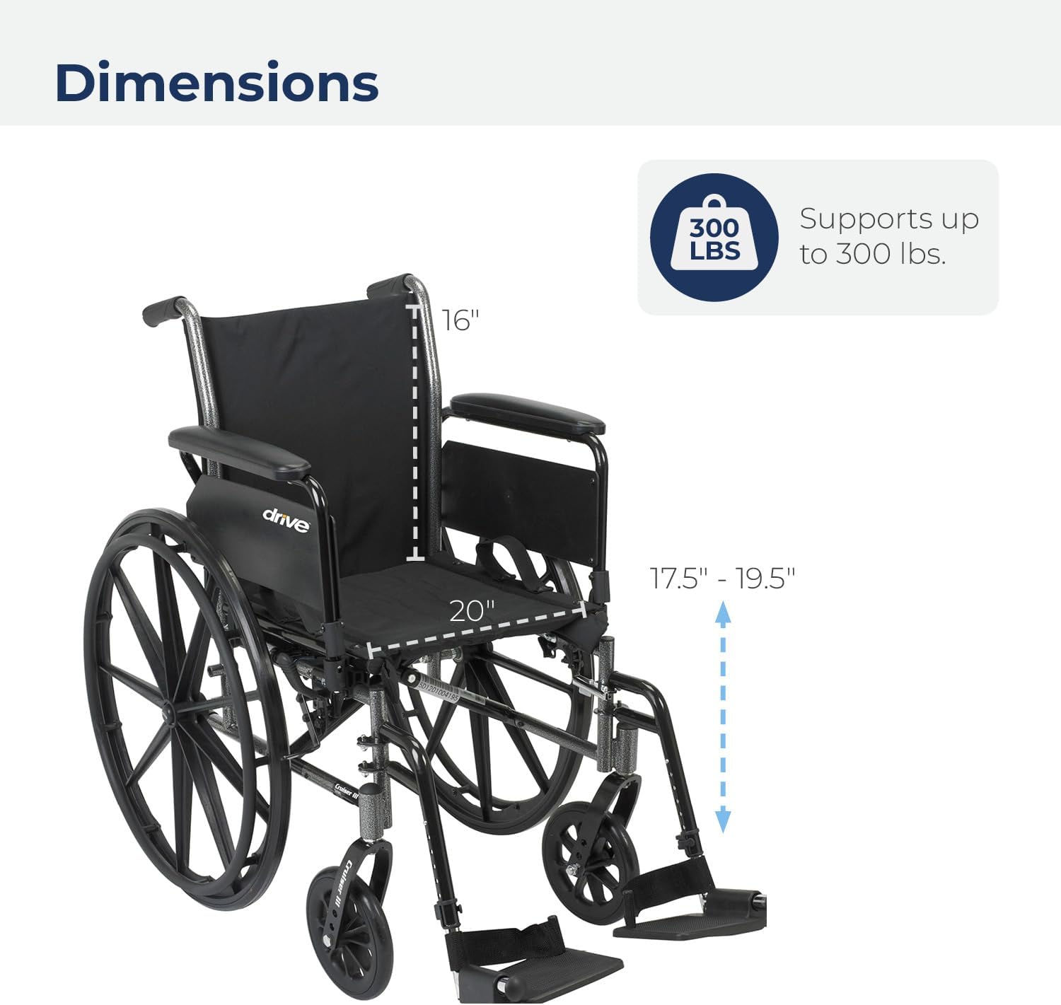Drive Medical Cruiser III Lightweight Manual Wheelchair