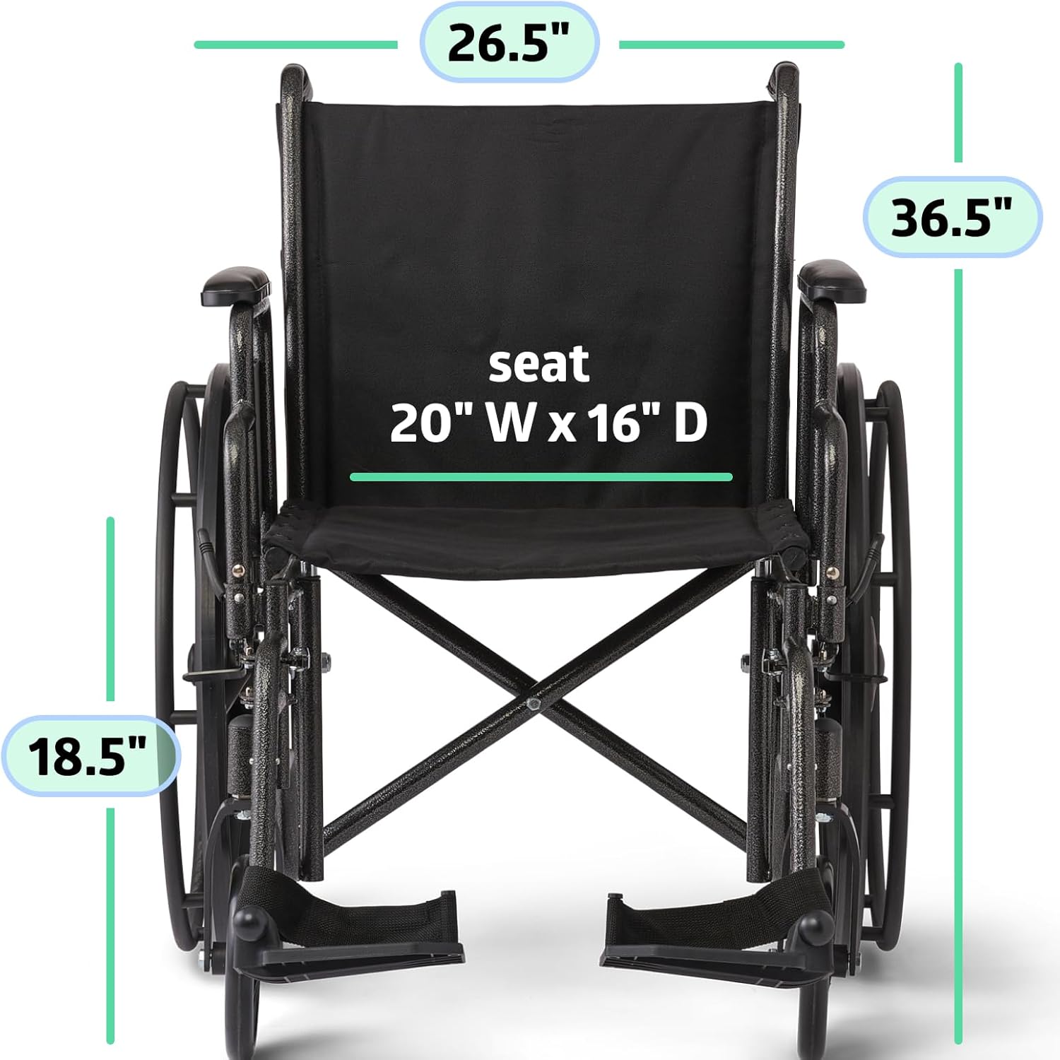 Medline Comfortable Folding Manual Wheelchair 