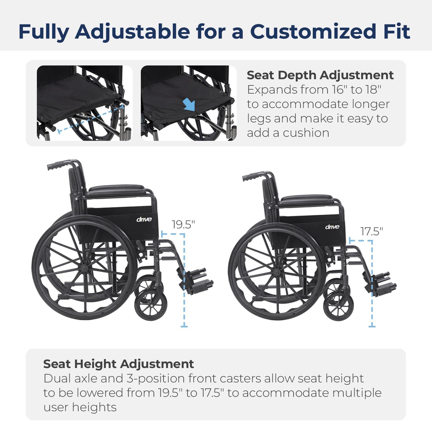 Drive Medical Cruiser III Lightweight Manual Wheelchair