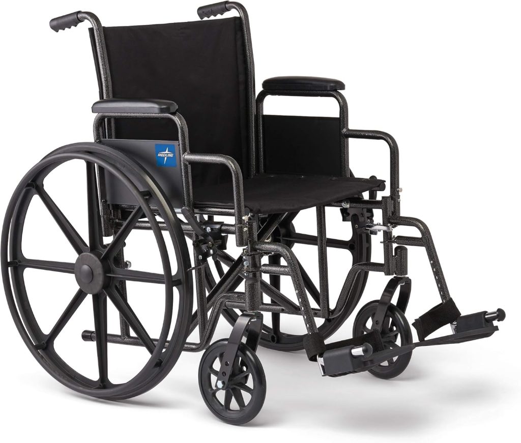 Medline Comfortable Folding Manual Wheelchair 