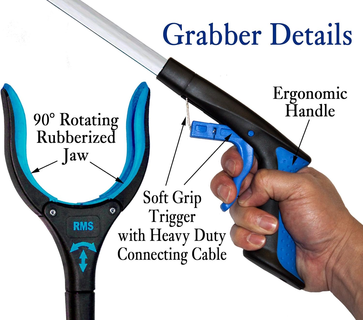 RMS 2-Pack 34" Extra Long Grabber Reacher Tool